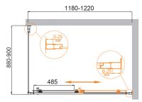 Душевой уголок, прямоугольный MOLVENO-AH-11-120/90-C-Cr-IV  1200x900x1950 Cezares