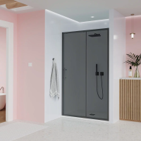 Душевая дверь раздвижная E1-GR-140-12-C9 1400x1950 Цвет профиля Графит брашинг Стекло  Тонированное матовое Veconi