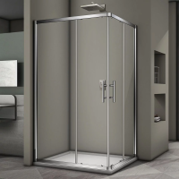 Душевой угол раздвижной прямоугольный RV30-10090PR-01-19C3 1000x900x1900 профиль Хром стекло Прозрачное Veconi