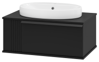SAVOY - 80 Тумба подвесная с 1 ящ. черный + раковина УТ000014894 Brevita