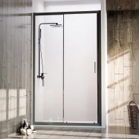 Душевая дверь раздвижная  VN72B-110-01-C4 1100x1900 Цвет профиля Чёрный матовый Стекло Прозрачное Veconi